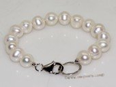 pbr538 9-10mm white freshwater potato pearl bracelet