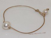 pbr542  Large 12-14mm white potato pearl bracelet with thread Cord