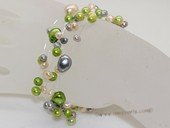 pbr566 Handcraft  freshwater pearl  bracelet in mix color