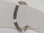 pbr571 Designer White Potato Pearl Stretchy Bracelet