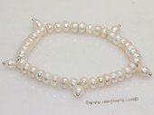 pbr578 7.5inch elastic freshwater pearl  bracelet in wholesale