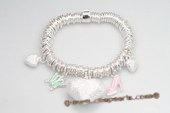 Pdbr006 Silver-tone Ring & lampwork 

Charm Elastic Bracelet