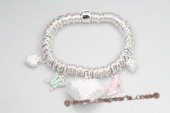 Pdbr006 Silver-tone Ring & lampwork 

Charm Elastic Bracelet