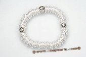 Pdbr011 Subtle Silver-tone Jump Ring& 

Bead Elastic Bracelet