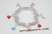 Pdbr028 Smart Silver-tone Jump Ring 

Elastic lampwork Bracelet