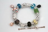 Pdbr044 Stylish Jump Ring and lampwork 

Charm Finished Bracelet