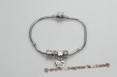 Pdbr046 Silver Toned lampwork Heart Complete Bracelet