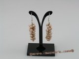 pe005  handcrafted BUNCH lavender pearls dangle earrings with 925silver hook