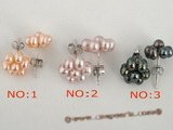 pe048 wholesale Sterling 9mm cluster flower seed pearl stud earring