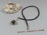 petc014  Elegant black cloisonne beads black braid pet necklace