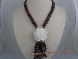 pn024 6-7mm wine red firecracker pearl necklace