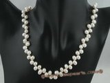 pn029 6-7mm white side-drilled freshwater pearl necklace