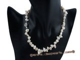 pn188 8*12mm white wing pearl sing strand necklace