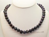 pn200 11-12mm black potato shape freshwater pearl luxury necklace