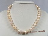 pn202 11-12mm pink potato pearl luxury single necklace