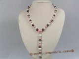 pn206 Y Style 7-8mm multi-color nugget pearl necklace