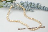 pn231 8-9mm champagne nugget cultured pearl Y style neckalce