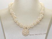 pn252 Handcraft Knitted  bridal gradual ball pearl necklace wholesale