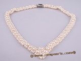 pn257 Hand knotted off-round freshwater pearl bridal choker necklace wholesale online