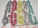 pn283 wholesale 12-13mm side-drilled freshwater coin pearl neckalce in multicolor