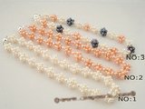 pn293 Classic and simple rice pearl necklace with 13mm ball pearl