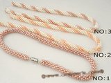 pn298 wholesale Woven potato seed Pearl Designer choker Necklace in multicolor