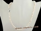 pn327 Long drilled 6-7mm cultured nugget pearl single necklace in wholesale