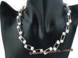 pn334 Smart double rows potato pearl tin cup necklace in wholesale