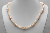 Pn391 Purple peanut pearl and potato pearl princess necklace