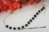 Pn455 Handcrafted Sterling Silvet Black Potato Pearl Prom Necklace