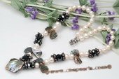 Pn482 Designer Freshwater Potato Pearl Cluster Costume Necklace