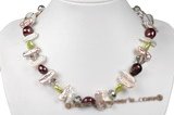 pn512 cultured freshwater pearl necklace with crystal beads