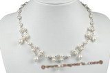 pn518 freshwater potato pearl with rice pearl necklace on sale