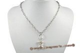pn519 fashion freshwater pearl drop necklace in sterling silver