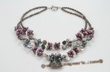 pn522 cultured freshwater pearl necklace decorated with shell beads