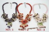 pn533 beautiful flower jewelry necklace mixed with pearl and colorful gemstone beads
