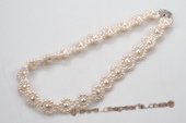 Pn549 Beautiful Hand Knitted Freshwater Pearl Princess Necklace