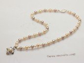 Pn563 Elegant Sterling Silver Cultured Pearl Summer Romance Necklace