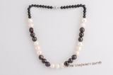 Pn570 Classic 9-10mm white big whorl potato pearl necklace