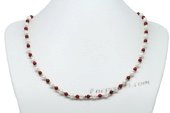 Pn588 Hand made Cultrued Pearl and Coral Princess Necklace