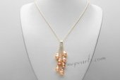 Pn589 Elegance Purple color Peanut Pearl Pendant Sterling Silver Necklace