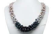 Pn592 Hand Warped Colorful Freshwater Pearl Custom Necklace For Xmas
