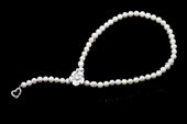 Pn601 Hand Knotted Freshwater Pearl Adjustable Necklace with Heart Charm