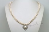 Pn615 Fancy Hand Strung Cultured Pearl Necklace with 925Silver Pendant