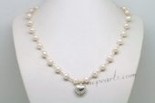 Pn619 Elegant Cultured Pearl and 925Silver Pipe Princess Necklace