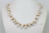 Pn630 Lovely White Keshi Pearl  Princess Necklace