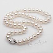 Pn651 Elegant 8-9mm Freshwater Bread Pearl Costume Necklace