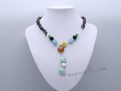 Pn655 Hand Strung Smoky Quartz Gemstone Princess Necklace