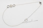 Pn664 Fashion Large Potato Pearl and Sterling Silver Necklace