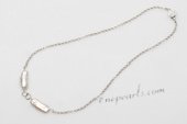 Pn672 Modern Design Sterling Silver Freshwater Biwa  Pearl Princess Necklace